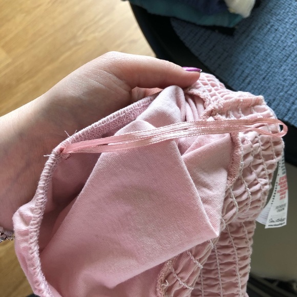 ASOS Pink Smocked Crop Top - Picture 7 of 7